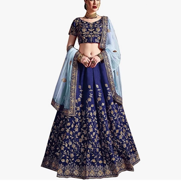 Stella Couture Dresses & Skirts - Indian silk flared bridal lehenga choli, stitched blouse & dupatta